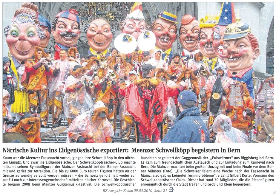 Meenzer Schwellköpp begeistern in Bern