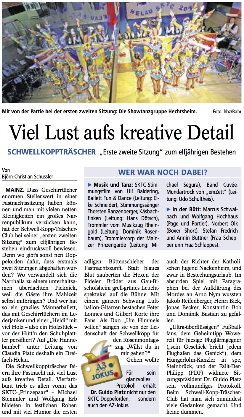 Schwellkoppträscher-Sitzung